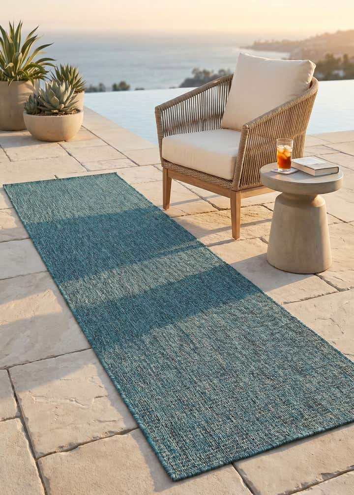 2' x 6' Easy-Clean Solid Indoor / Outdoor Runner Rug