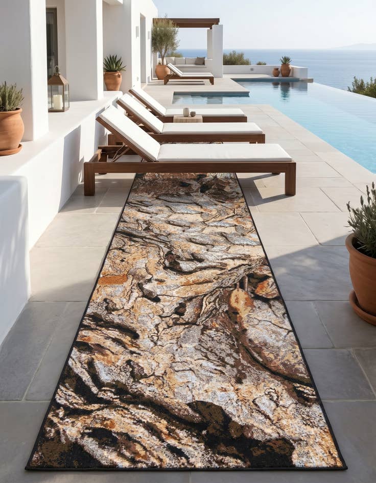 Detail image of 2' 7 x 12' Easy-Clean Modern Indoor / Outdoor Runner Rug