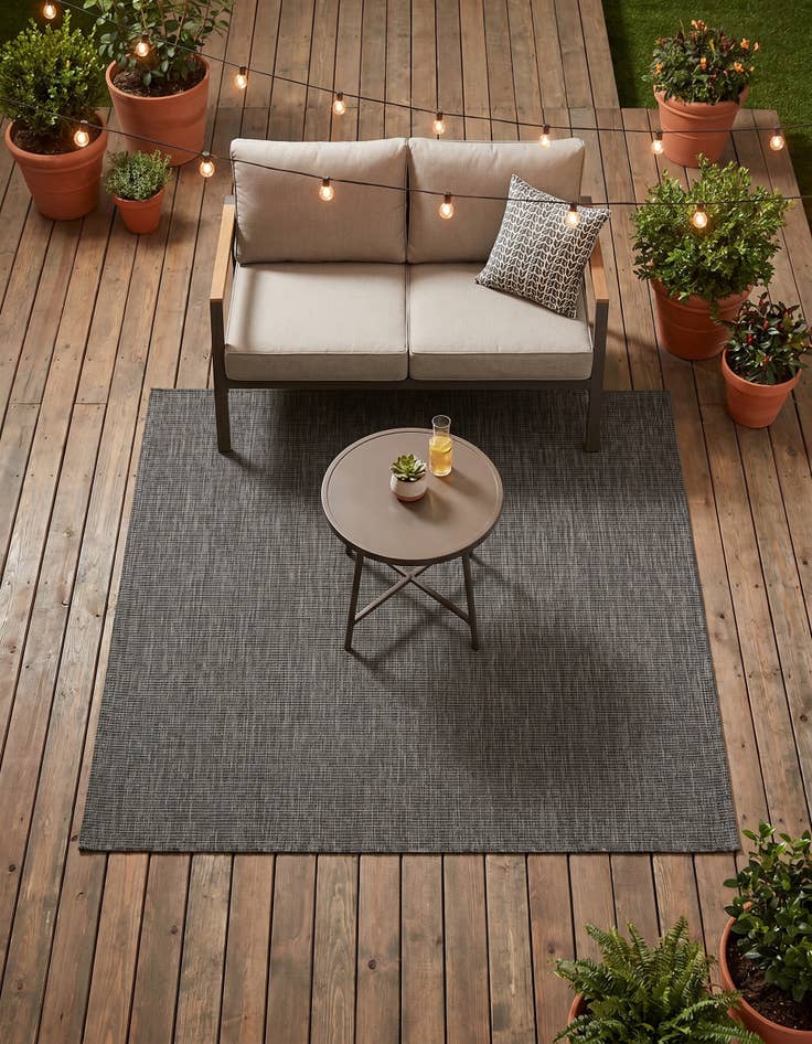 Detail image of 6' 1 x 6' 1 Easy-Clean Solid Indoor / Outdoor Square Rug