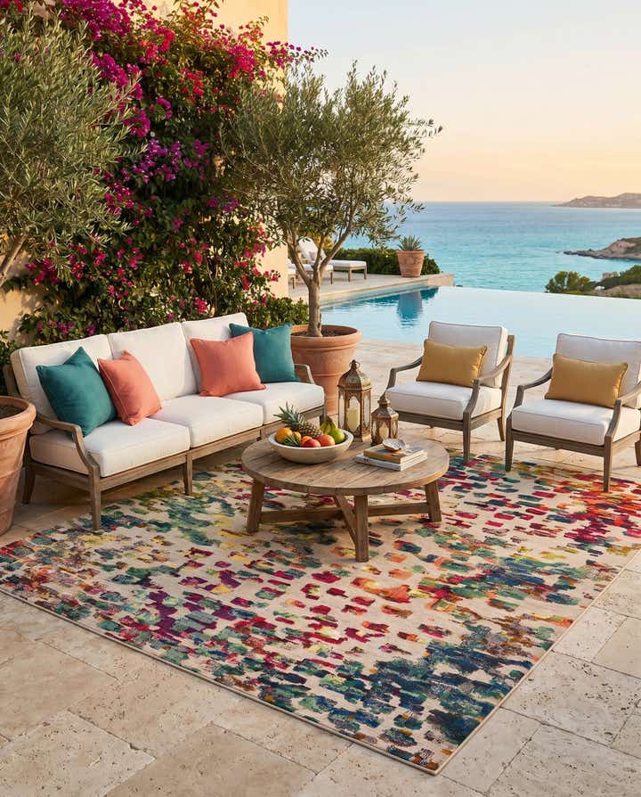 10' x 10' Easy-Clean Casablanca Indoor / Outdoor Square Rug