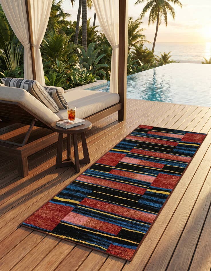 Detail image of 2' x 6' Easy-Clean Modern Indoor / Outdoor Runner Rug