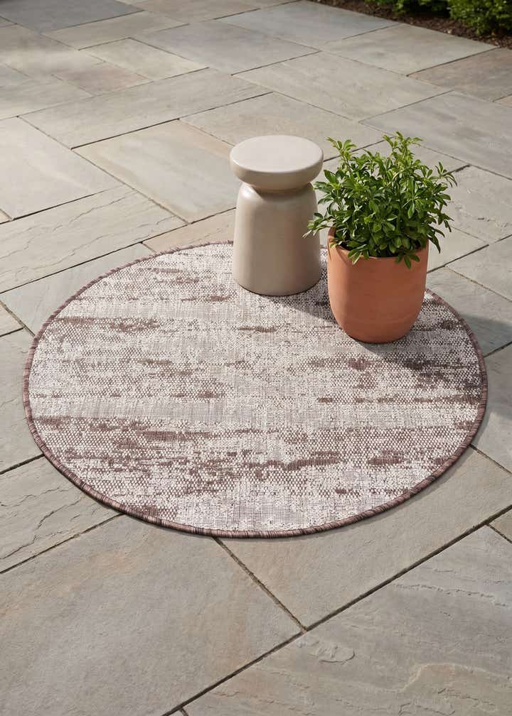 3' x 3' Easy-Clean Modern Indoor / Outdoor Round Rug