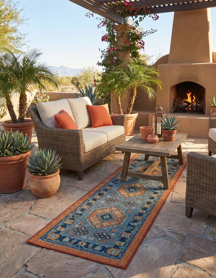 Detail image of 2' x 8' Easy-Clean Baja Indoor / Outdoor Runner Rug