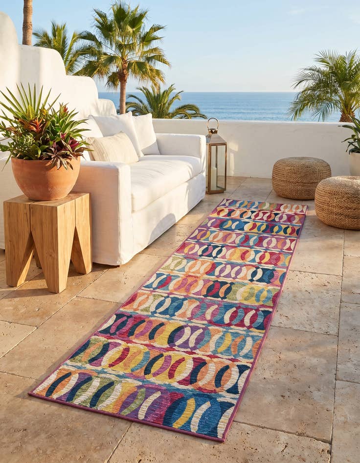 Detail image of 2' x 8' Easy-Clean Modern Indoor / Outdoor Runner Rug