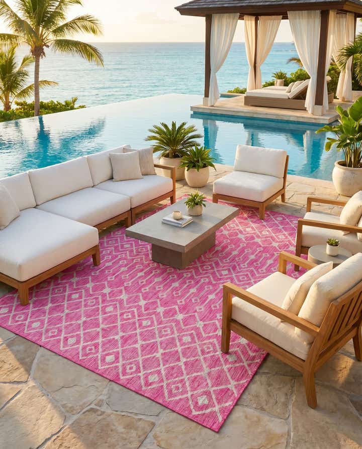 7' x 10' Easy-Clean Lattice Indoor / Outdoor Rug