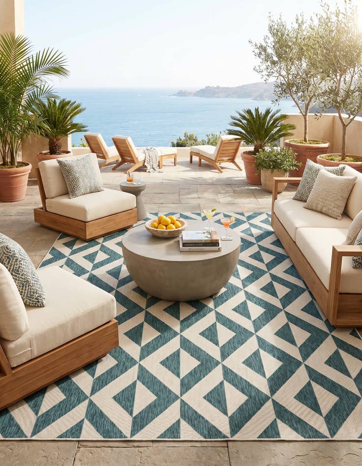 Detail image of 9' x 12' Easy-Clean Jill Zarin Napa Indoor / Outdoor Rug