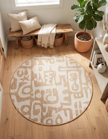 3' x 3' Easy-Clean Modern Indoor / Outdoor Round Rug