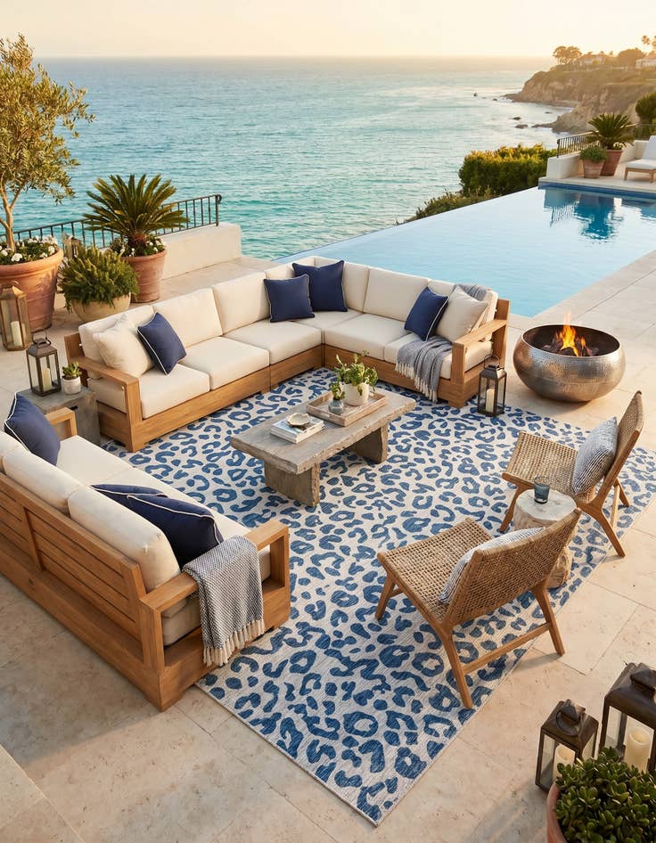 Detail image of 13' x 13' Easy-Clean Safari Indoor / Outdoor Square Rug