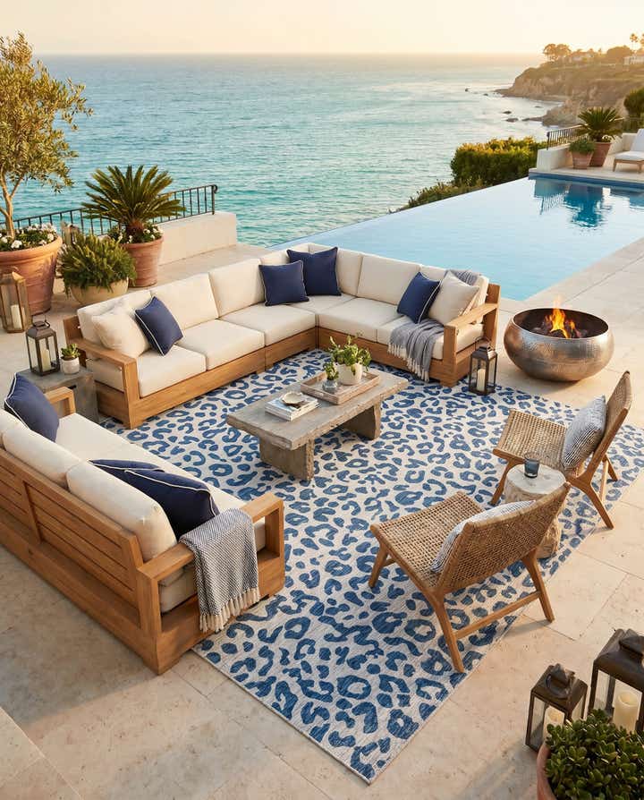 13' x 13' Easy-Clean Safari Indoor / Outdoor Square Rug