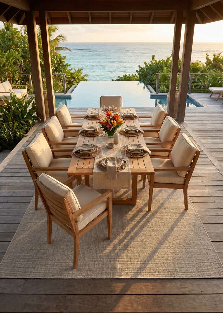 10' x 14' Easy-Clean Solid Indoor / Outdoor Rug