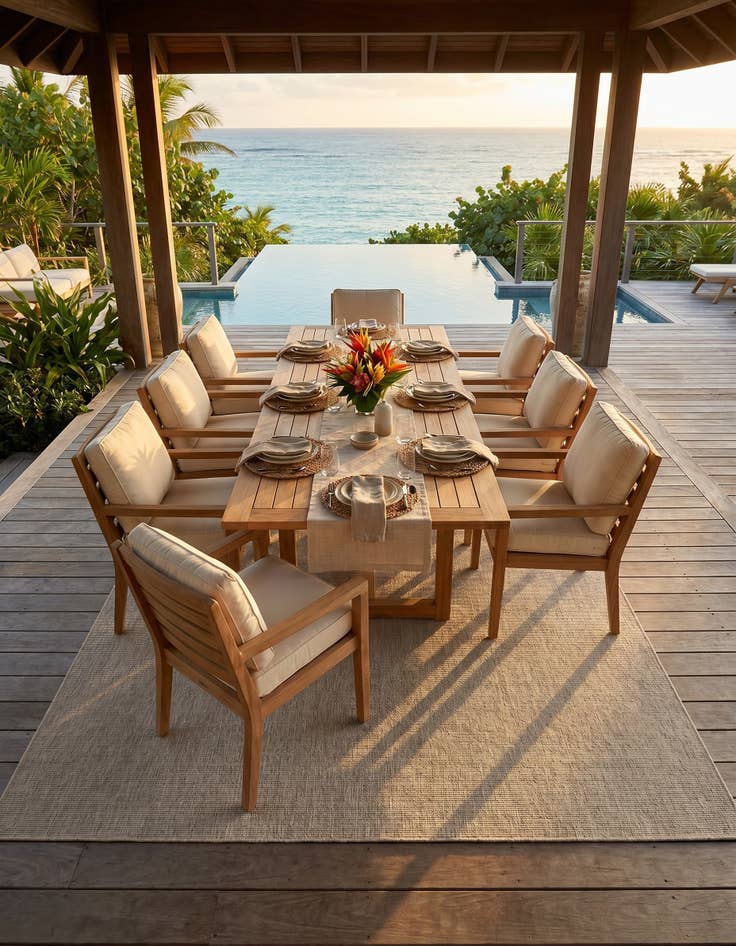 Detail image of 10' x 14' Easy-Clean Solid Indoor / Outdoor Rug