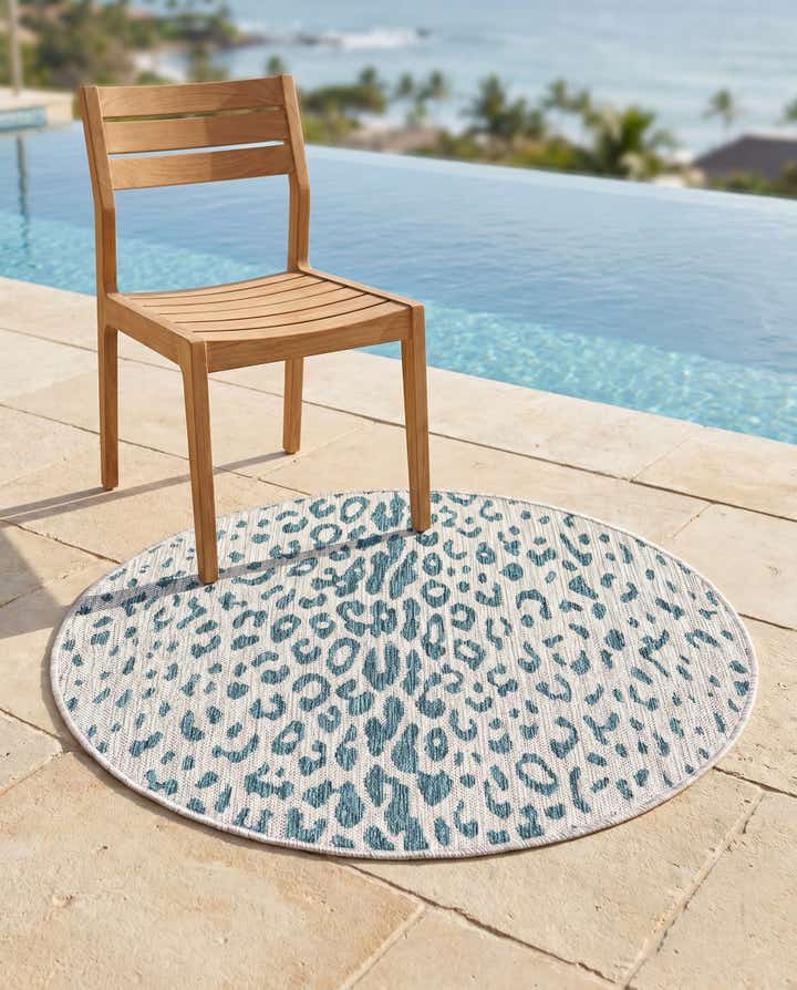 3' x 3' Easy-Clean Safari Indoor / Outdoor Round Rug