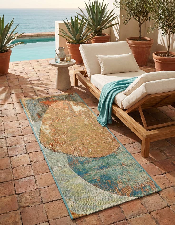Detail image of 2' x 5' 1 Easy-Clean Modern Indoor / Outdoor Runner Rug