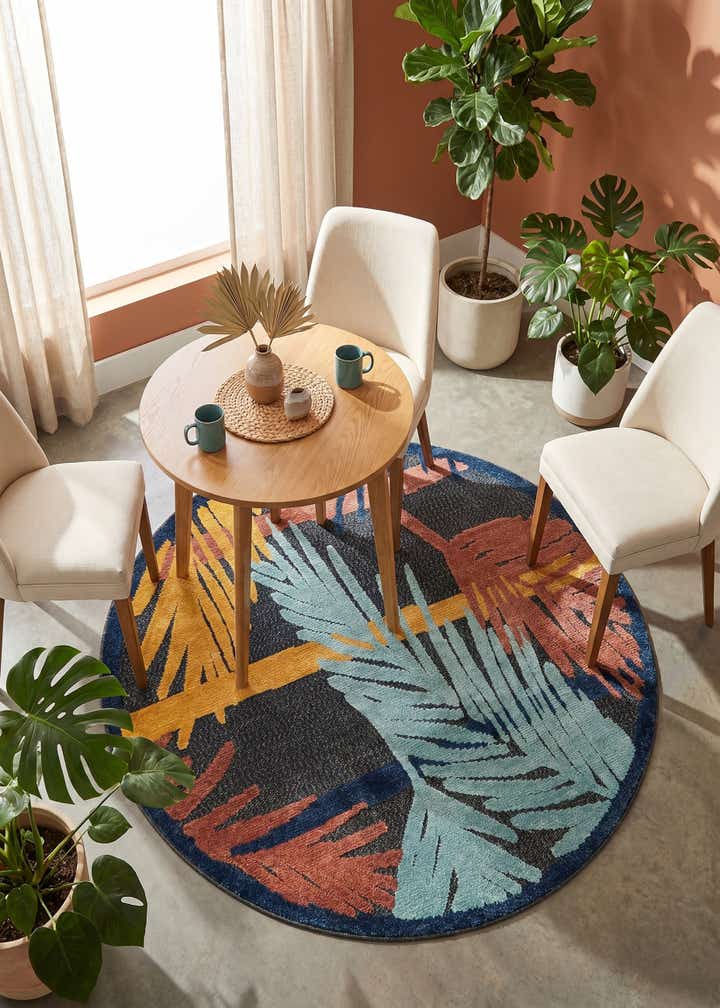 5' 3 x 5' 3 Easy-Clean Belize Indoor / Outdoor Round Rug