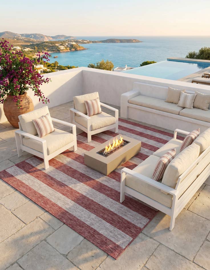 Detail image of 9' x 12' Easy-Clean Ribbon Indoor / Outdoor Rug