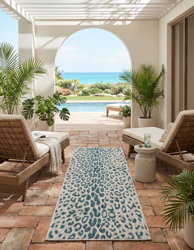 Detail image of 2' x 6' Easy-Clean Safari Indoor / Outdoor Runner Rug