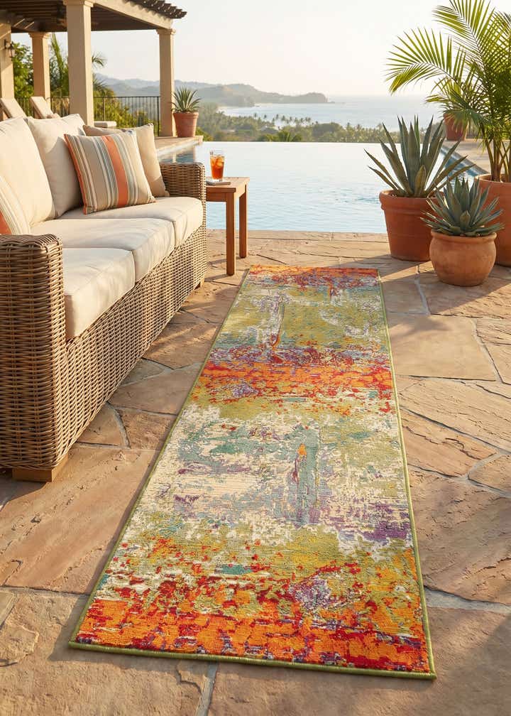 2' x 8' Easy-Clean Modern Indoor / Outdoor Runner Rug