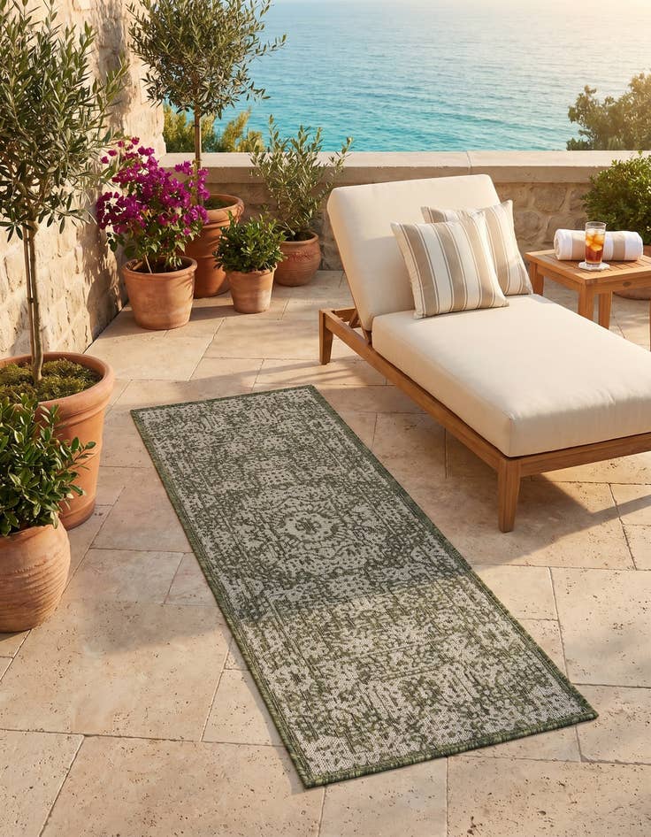 Detail image of 2' x 6' Easy-Clean Traditional Indoor / Outdoor Runner Rug