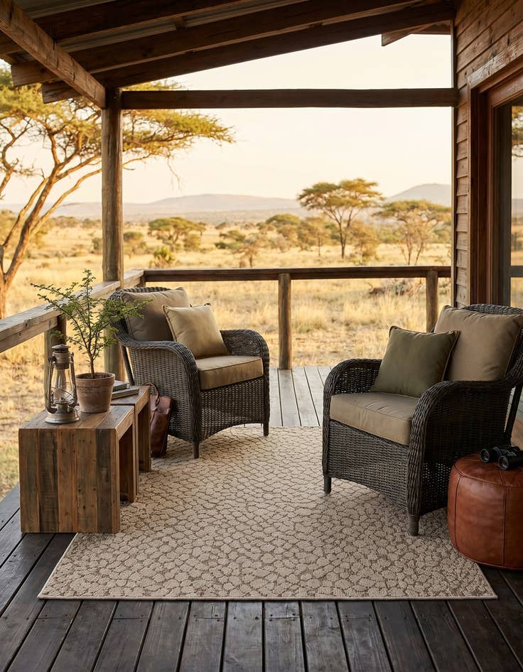 Detail image of 5' 3 x 8' Easy-Clean Safari Indoor / Outdoor Rug