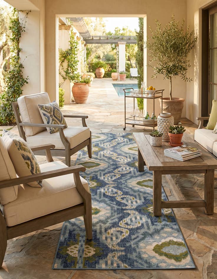 Detail image of 2' 7 x 11' Easy-Clean Modern Indoor / Outdoor Runner Rug