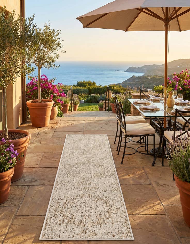 Detail image of 2' x 8' Easy-Clean Traditional Indoor / Outdoor Runner Rug