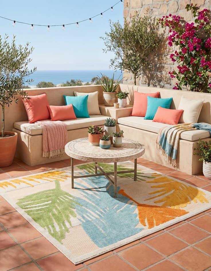 Detail image of 5' 3 x 5' 3 Easy-Clean Aruba Indoor / Outdoor Square Rug
