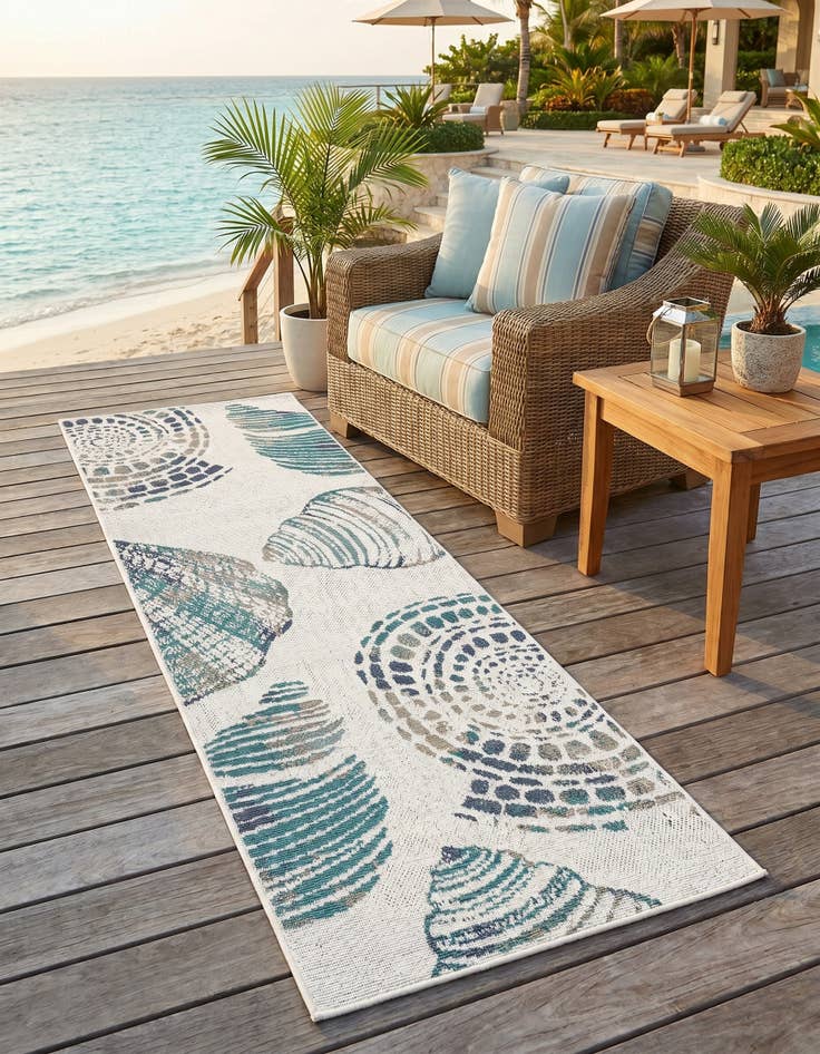 Detail image of 2' x 6' Easy-Clean Coastal Indoor / Outdoor Runner Rug