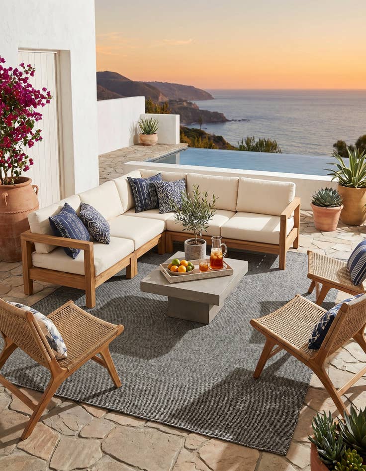 Detail image of 7' 10 x 10' Easy-Clean Jill Zarin Palm Springs Indoor / Outdoor Rug