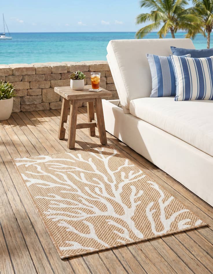 Detail image of 2' x 3' Easy-Clean Coastal Indoor / Outdoor Rug