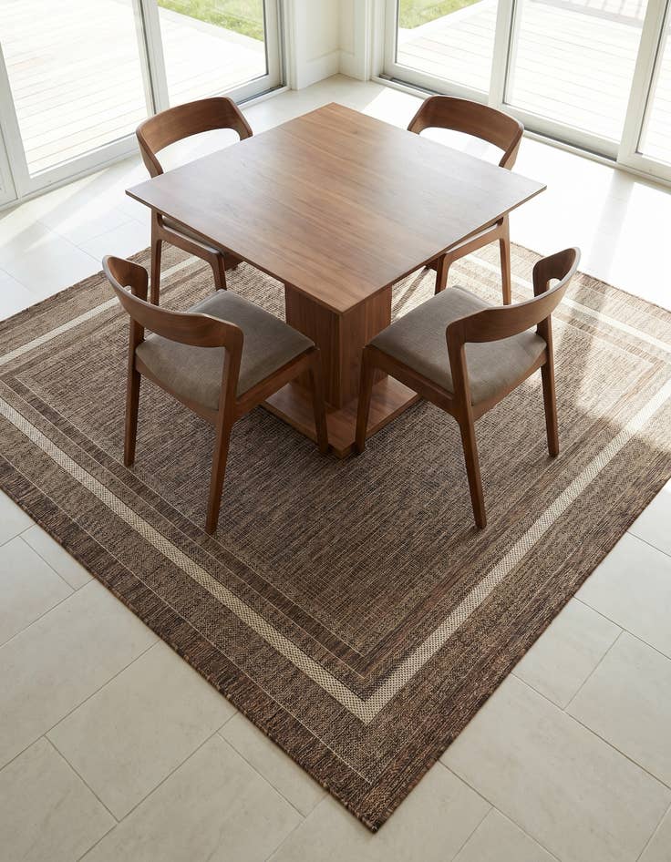 Detail image of 6' 1 x 6' 1 Easy-Clean Border Indoor / Outdoor Square Rug