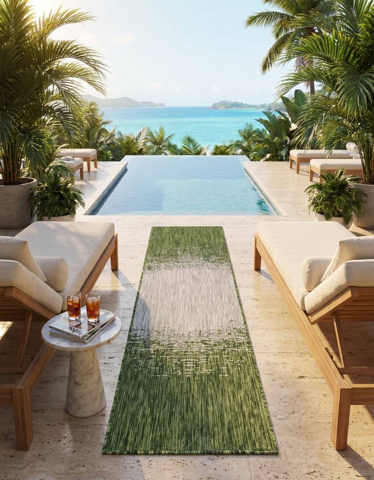 Detail image of 2' x 6' Easy-Clean Modern Indoor / Outdoor Runner Rug