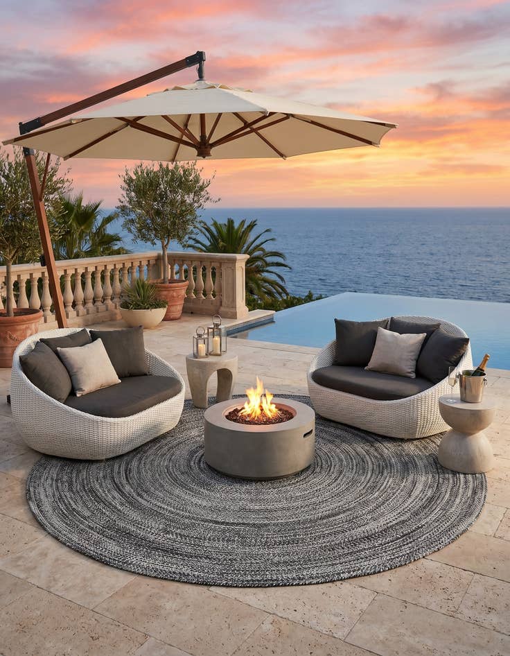 Detail image of 10' x 10' Easy-Clean Eco Verse Washable Indoor / Outdoor Round Rug