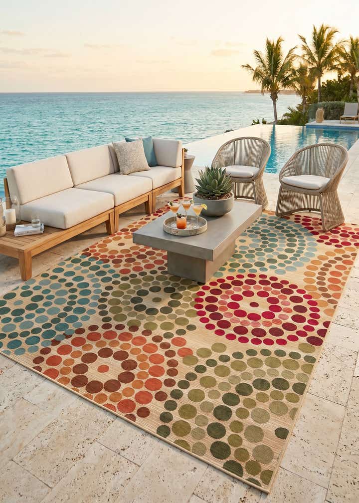 7' x 10' Easy-Clean Modern Indoor / Outdoor Rug