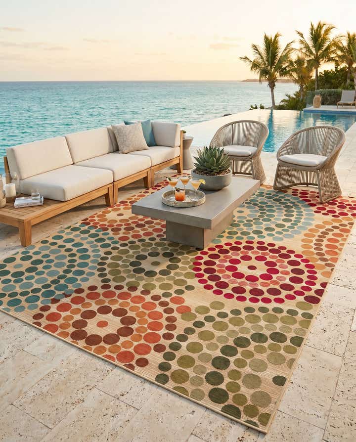 7' x 10' Easy-Clean Modern Indoor / Outdoor Rug