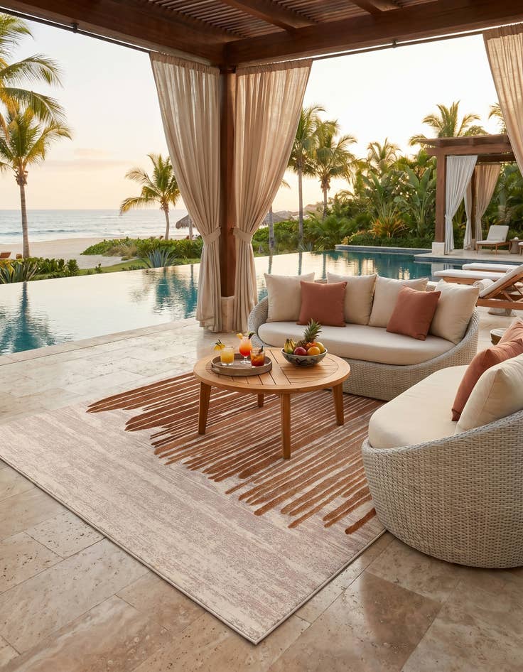 Detail image of 7' 10 x 7' 10 Easy-Clean Modern Indoor / Outdoor Square Rug