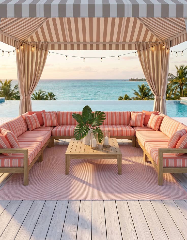 Detail image of 9' x 12' Easy-Clean Jill Zarin Palm Springs Indoor / Outdoor Rug