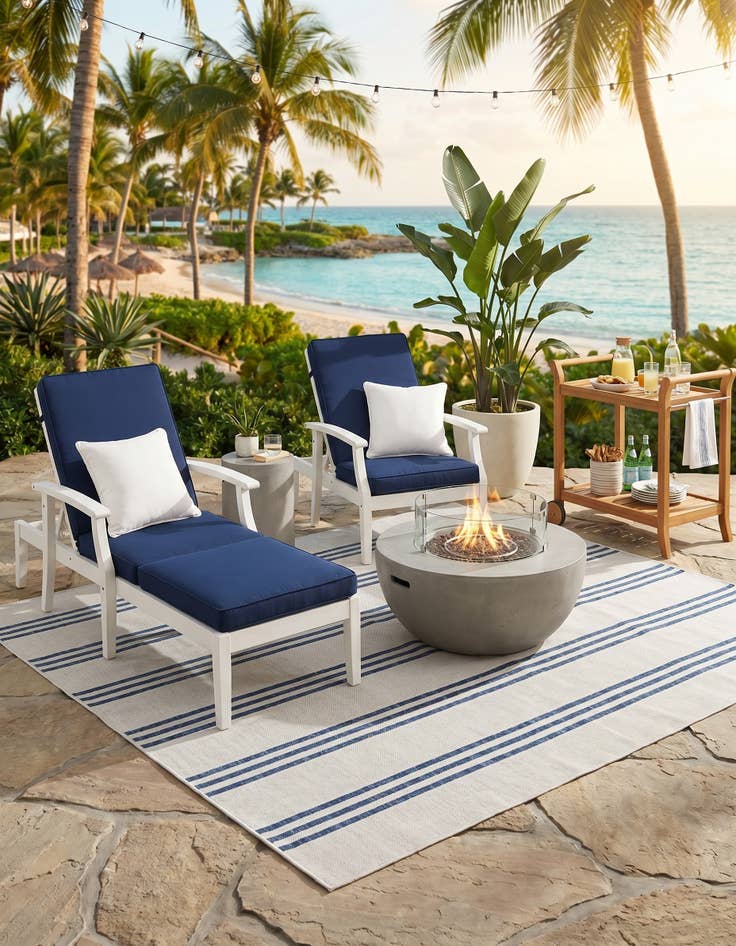 Detail image of 7' 10 x 7' 10 Easy-Clean Jill Zarin Anguilla Indoor / Outdoor Square Rug