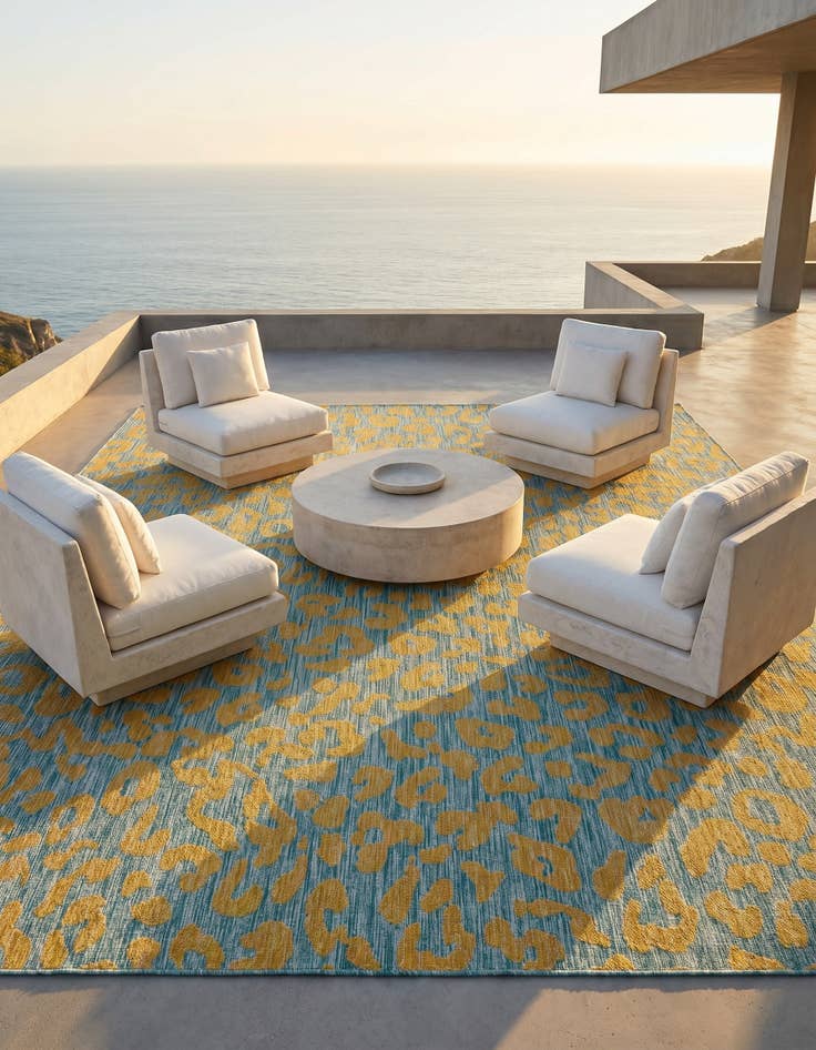 Detail image of 10' x 10' Easy-Clean Safari Indoor / Outdoor Square Rug