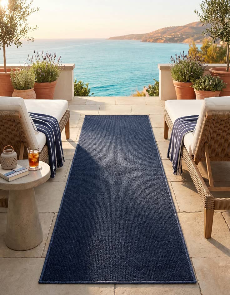 Detail image of 2' x 6' 1 Easy-Clean Solid Indoor / Outdoor Runner Rug