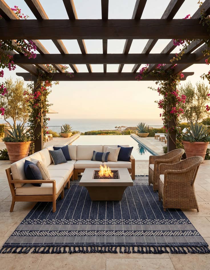 Detail image of 10' x 14' 1 Easy-Clean Eco Bohemian Indoor / Outdoor Rug
