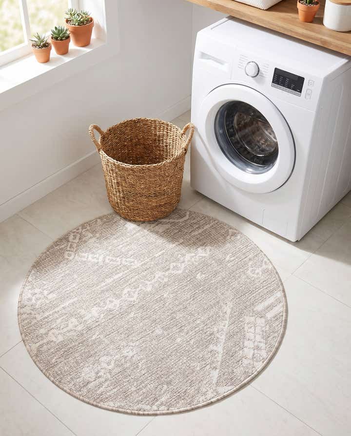 3' x 3' Easy-Clean Bohemian Indoor / Outdoor Round Rug