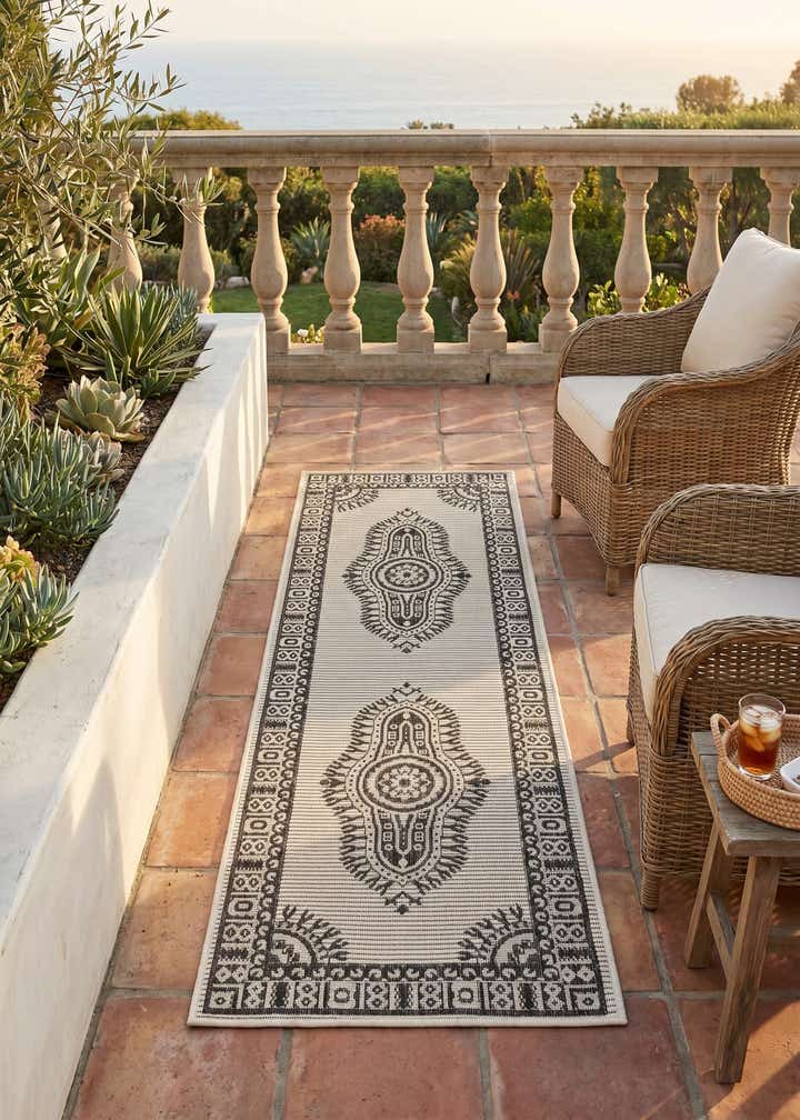 2' x 6' Easy-Clean Traditional Indoor / Outdoor Runner Rug