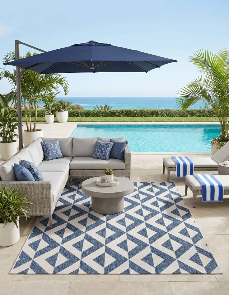 Detail image of 7' 10 x 10' Easy-Clean Jill Zarin Napa Indoor / Outdoor Rug