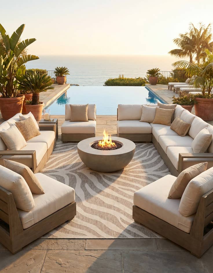 Detail image of 10' x 10' Easy-Clean Safari Indoor / Outdoor Square Rug