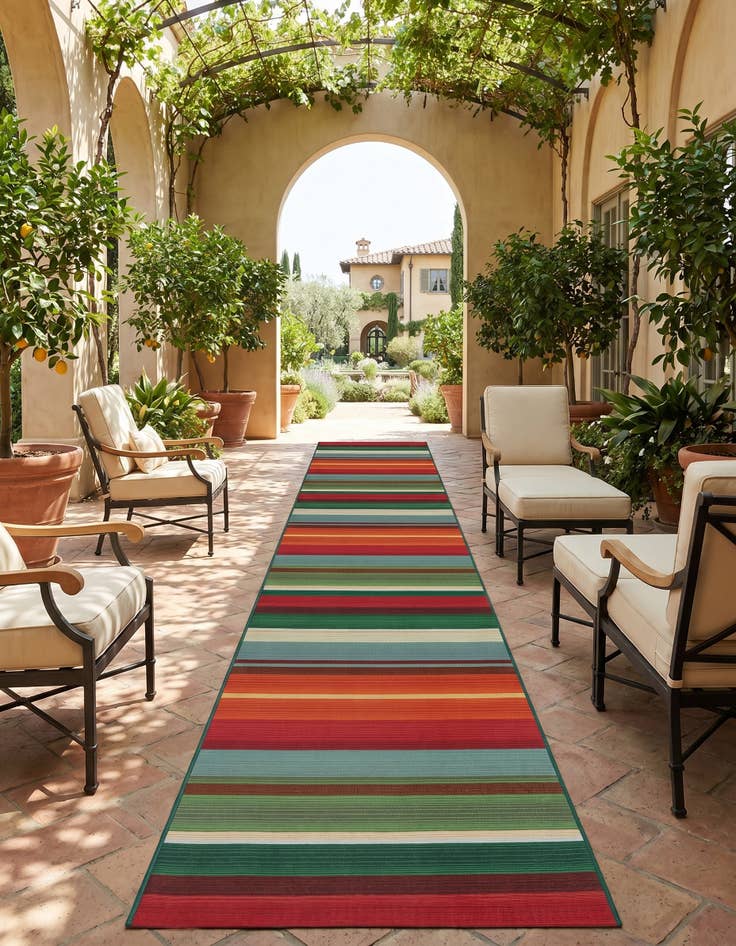 Detail image of 2' 7 x 11' Easy-Clean Modern Indoor / Outdoor Runner Rug