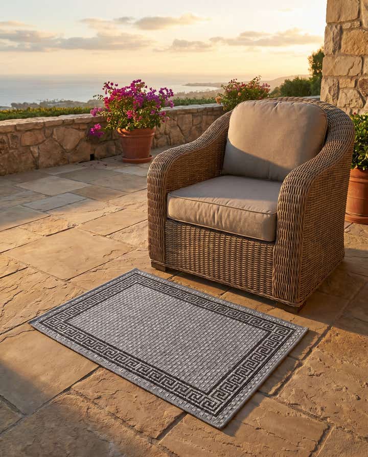 2' 2 x 3' Easy-Clean Border Indoor / Outdoor Rug