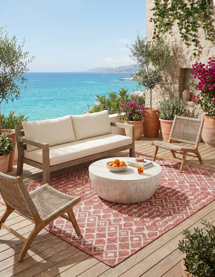 Detail image of 7' x 10' Easy-Clean Lattice Indoor / Outdoor Rug