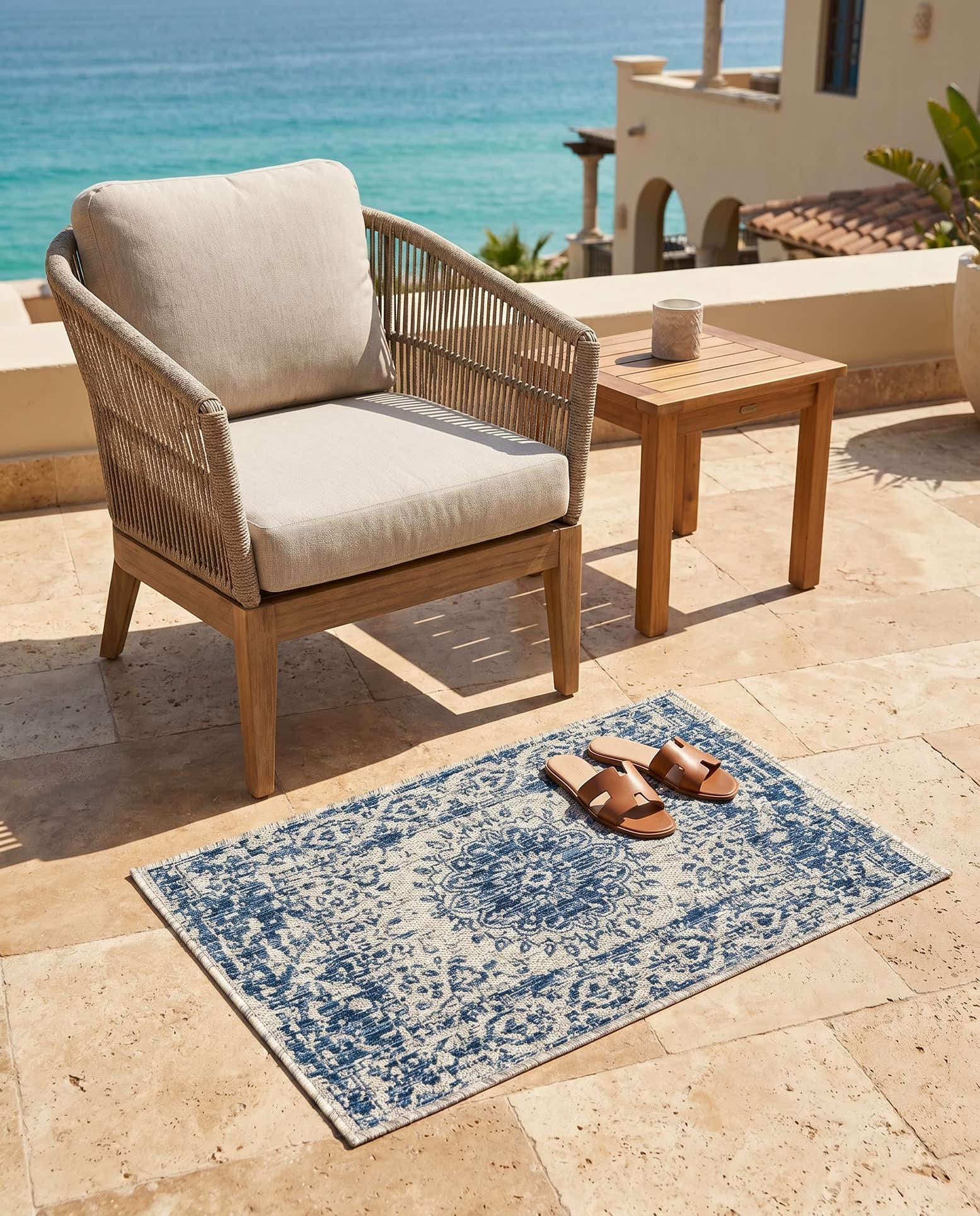 2' x 3' Easy-Clean Traditional Indoor / Outdoor Rug