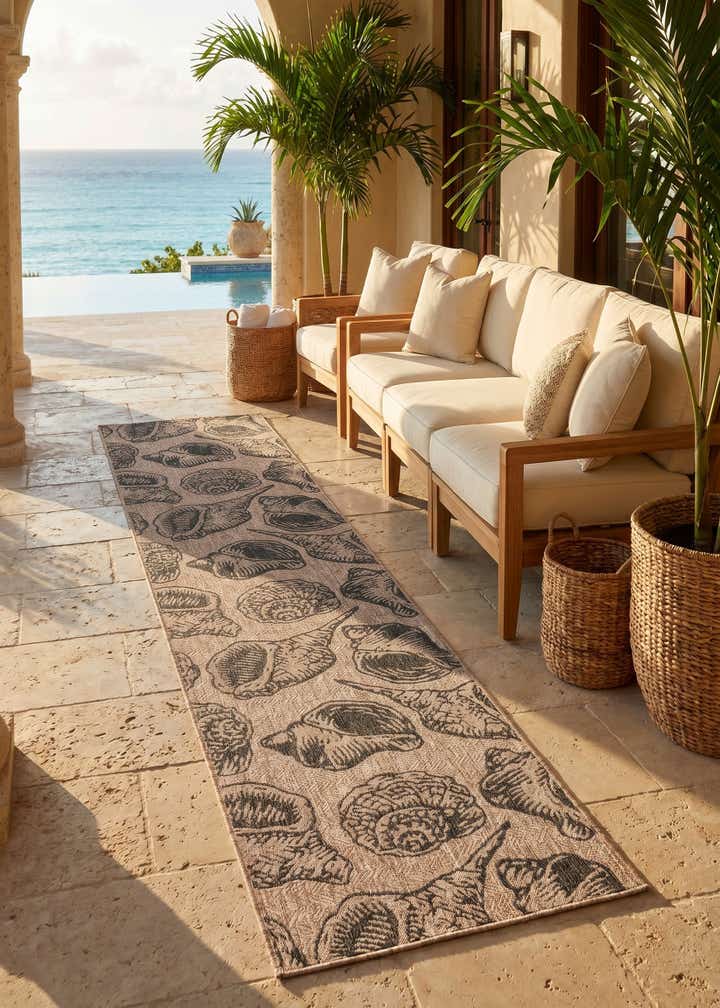 2' 7 x 12' Easy-Clean Coastal Indoor / Outdoor Runner Rug