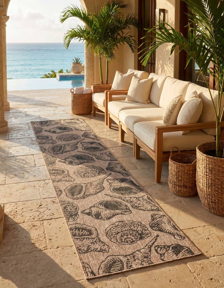 Detail image of 2' 7 x 12' Easy-Clean Coastal Indoor / Outdoor Runner Rug